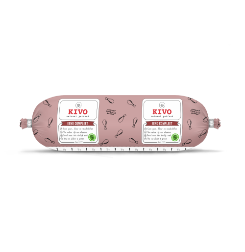 Kivo Eend compleet 500 gram. Vers vlees voor jouw hond