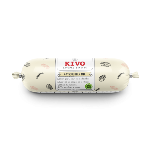 Kivo 4 Vissoorten mix 500 gram. Vers vlees voor jouw hond